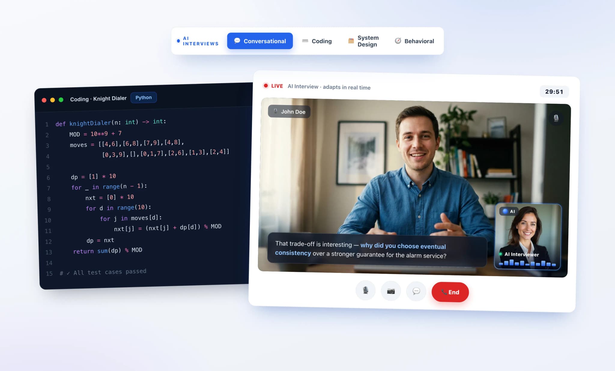 Skillora AI interview in progress