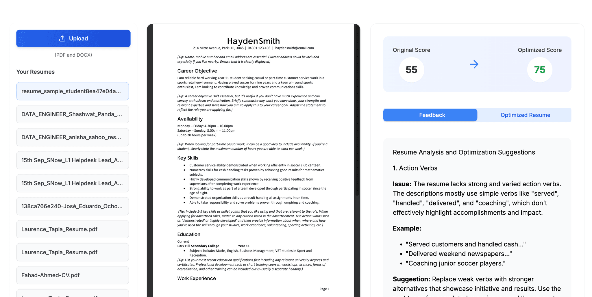 Optimize Your Resume with AI