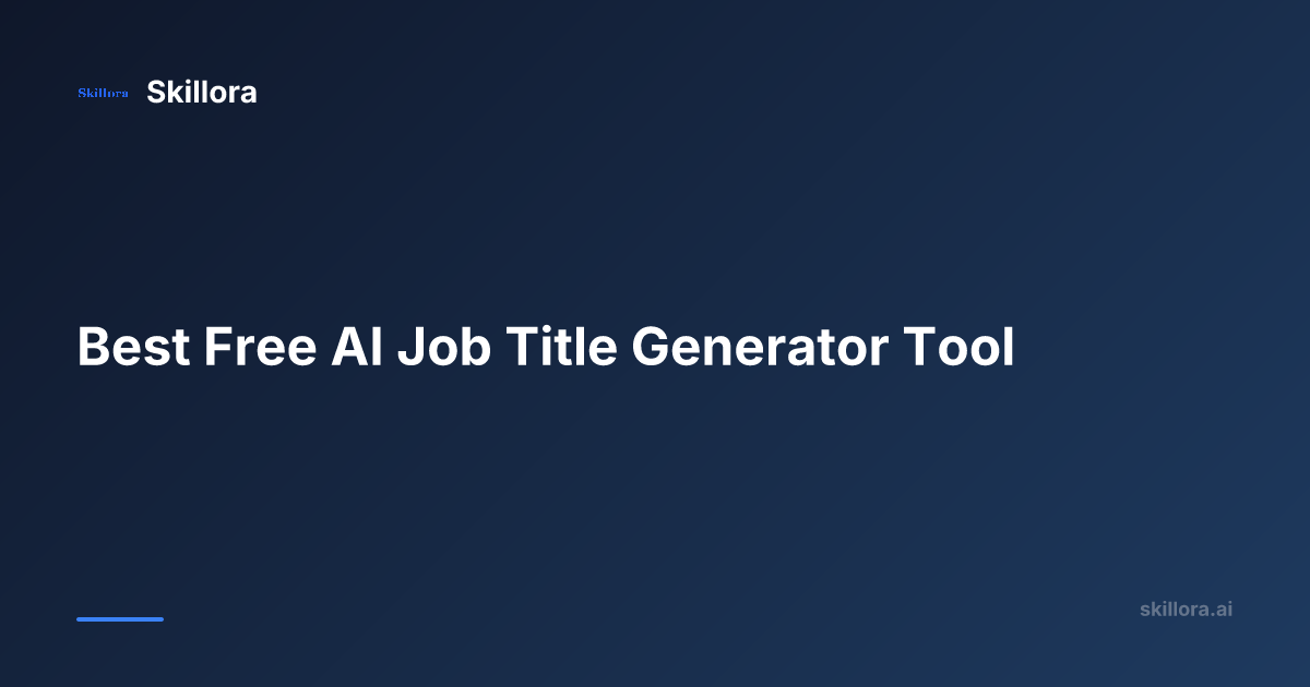 Best Free AI Job Title Generator Tool